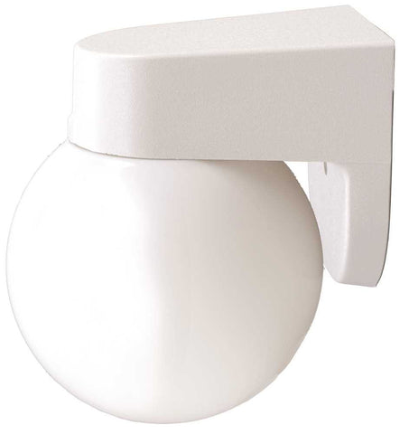 Outdoor Wall Lantern With White Acrylic Globe, White Base, 6 X 6-7-8", 1 60-watt Medium-base Bulb