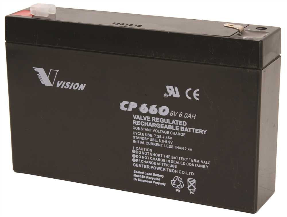 Rechargeable Replacement Battery For Emergency Exit Light 6 Volts, 6 Amps