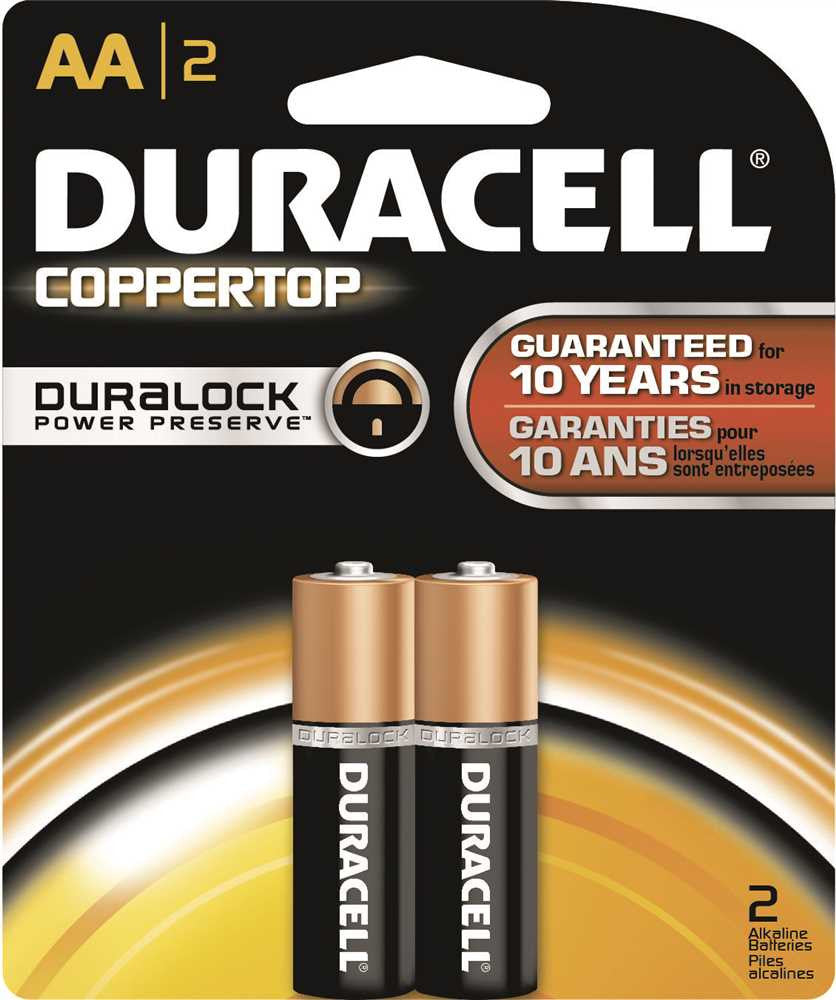 Duracell Coppertop Battery Aa Alkaline, 2 Pack