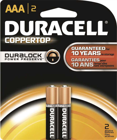 Duracell Coppertop Battery Aaa Alkaline, 2 Pack