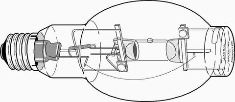 Sylvania Metalarc&reg; Metal Halide Lamp, Bt37, 400 Watt, 135 Volts, E39 Mogul, Clear, Universal Burn