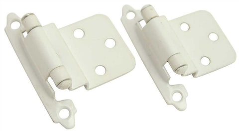 Cabinet Hinge 3-8 In. White Pair