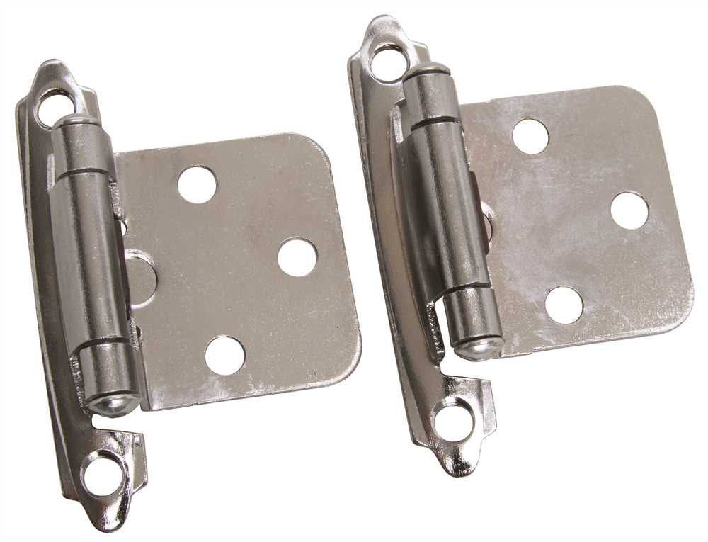 Cabinet Hinge Flush Chrome Pair