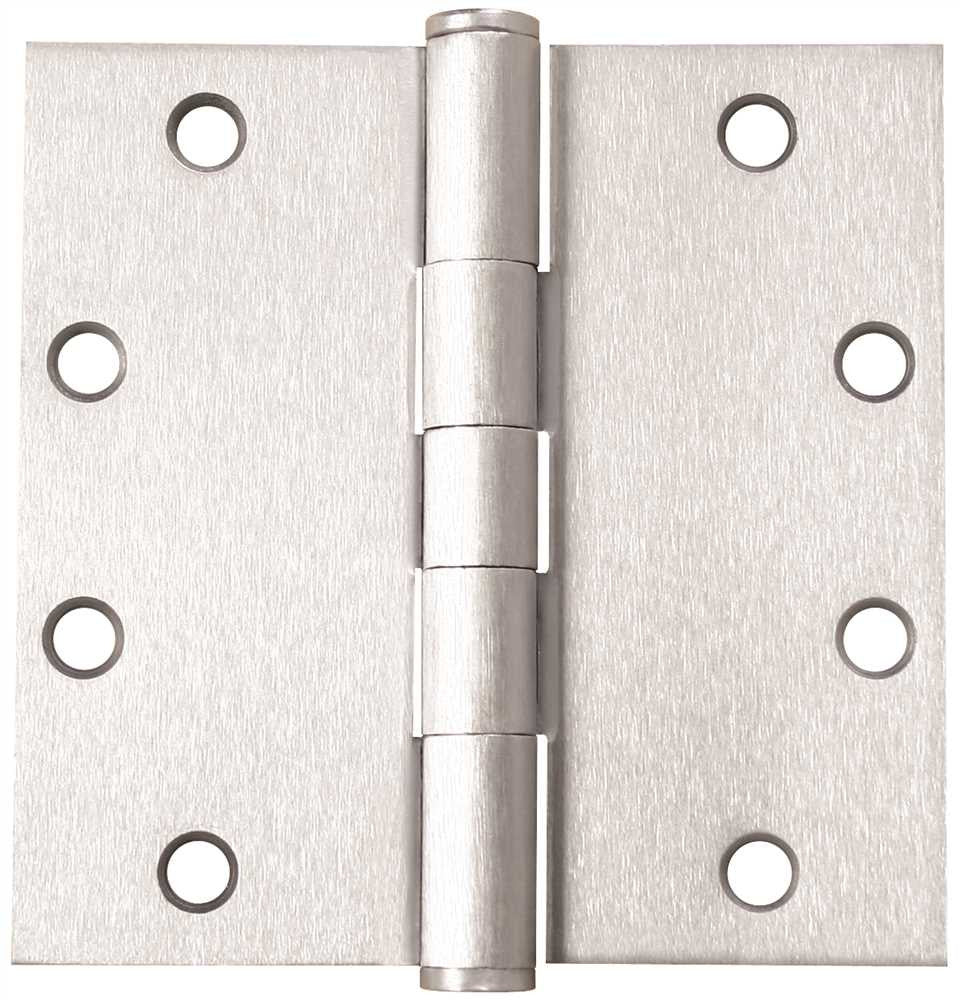 Anvil Mark Butt Hinges, Square Corner, 4-1-2 In., Chrome, 3 Per Pack