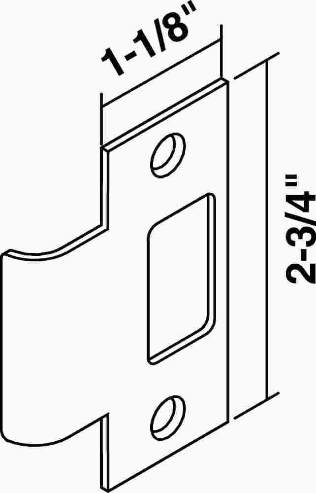 Metal Jamb Strike 2 3-4 In X 1 1-8 In