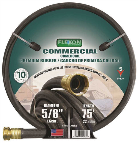 Commercial Premium Rubber Hose 5-8 In. X 75 Ft., Black