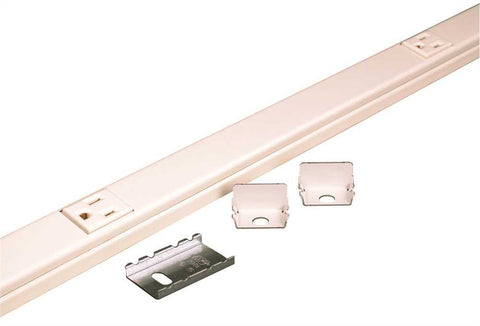 Plugmold Multi Outlet Strip 8 Single 15 Amp Outlets Steel Ivory