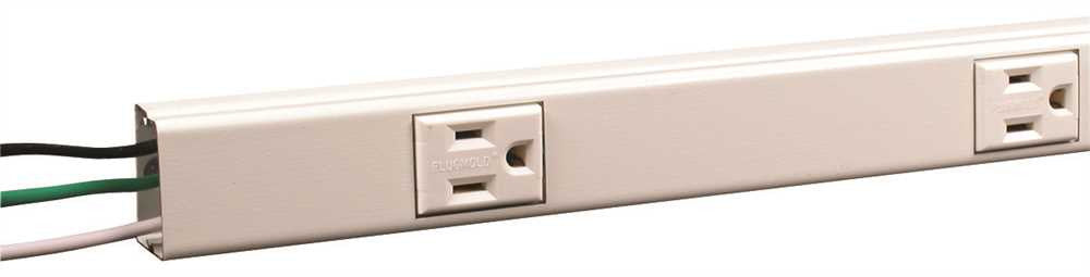 Plugmold Multi Outlet Strip 10 Single 15 Amp Outlets Steel Ivory