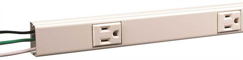 Plugmold Multi Outlet Strip 6 Single 15 Amp Outlets Steel Ivory