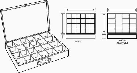 Large Scoop Compartment Boxes, 24 Compartment