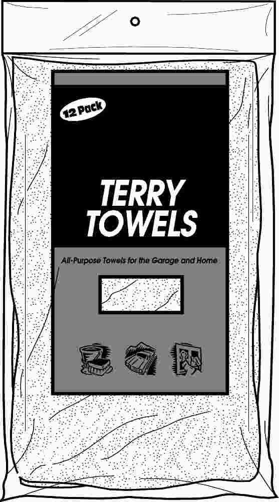 All Purpose Terry Bar Towels, 12 Per Bag