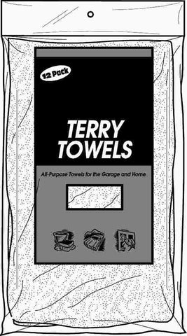 All Purpose Terry Bar Towels, 12 Per Bag