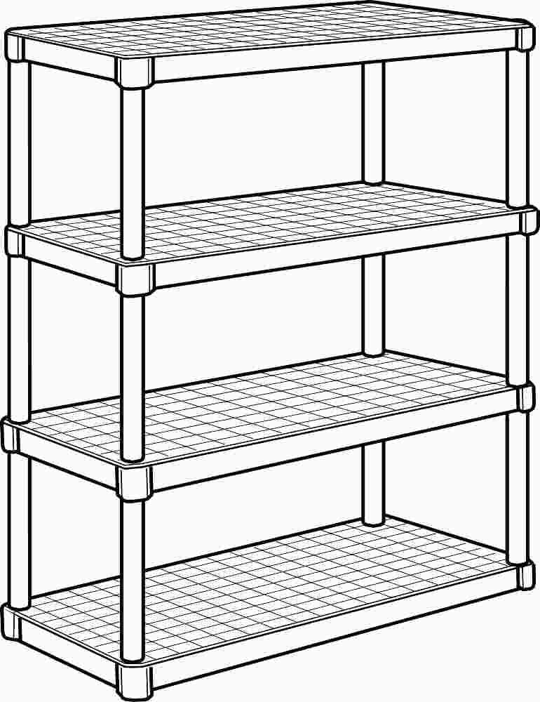 Storage Shelf, Commercial Ventilated, 4 Shelf