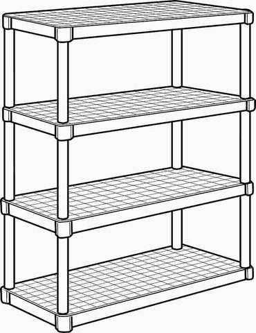 Storage Shelf, Commercial Ventilated, 4 Shelf