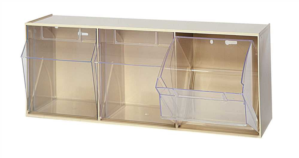 Tilt Bins 3 Drawer, Ivory