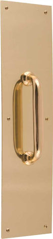 Door Plate Pull Polished Brass, 16 In. X 4 In.