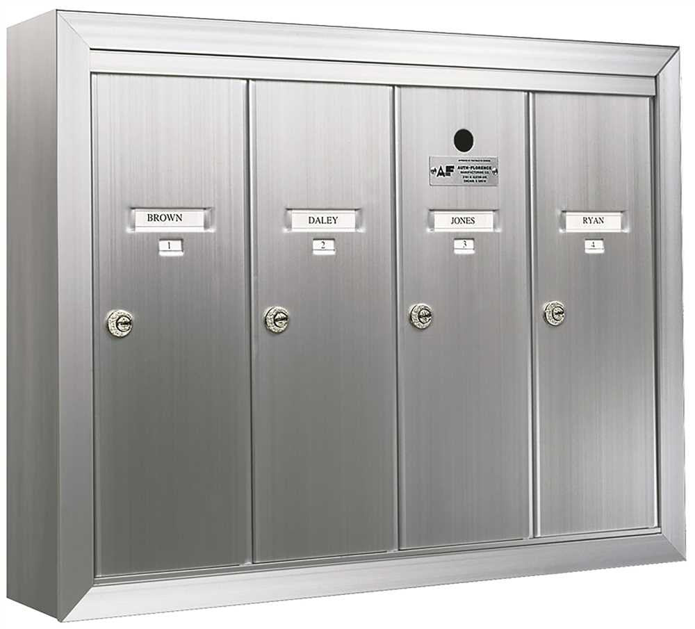 Florence Surface Mount Vertical 1250 Series 4-door Mailbox