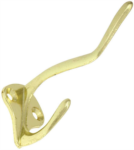 Anvil Mark&reg; Coat And Hat Hook, Polished Brass