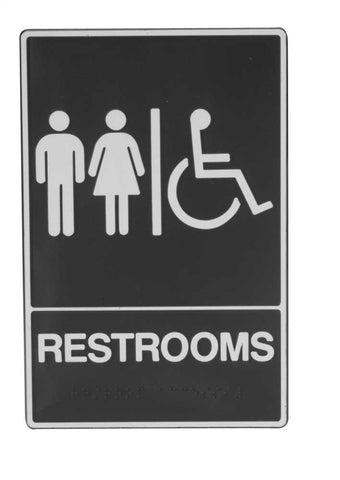 Unisex Restroom Ada Approved Braille 6" X 9" Sign