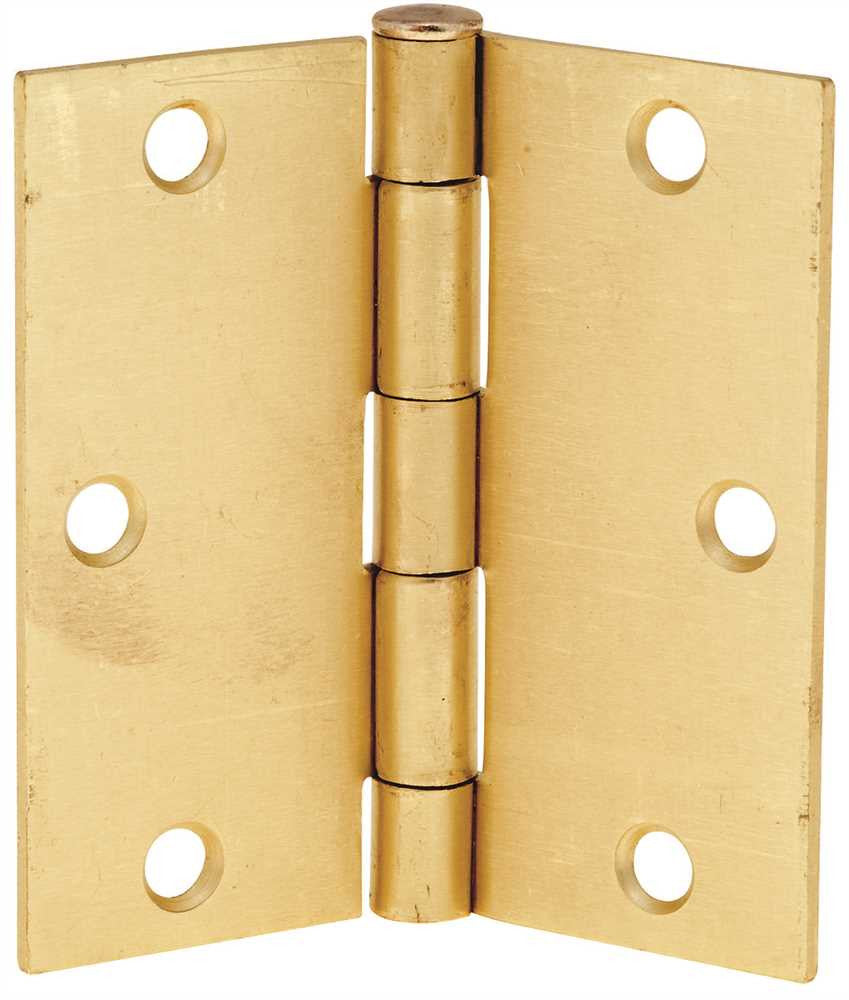 Anvil Mark&reg; Butt Hinges, Square Corner, 3-1-2 In., Satin Brass, 2 Per Pack