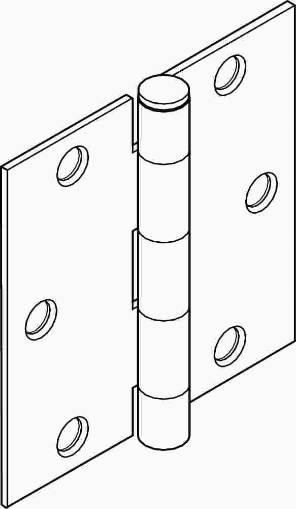 Anvil Mark&reg; Butt Hinges, Square Corner, 4 In., Satin Brass, 2 Per Pack