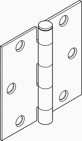 Anvil Mark&reg; Butt Hinges, Square Corner, 4 In., Satin Brass, 2 Per Pack