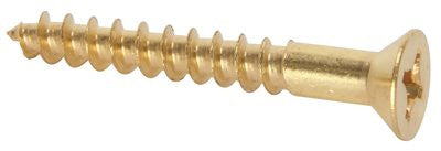 Phillips Flat Head Brass Wood Screws #10 X 1-1-2 In., 100 Per Pack