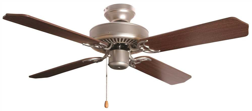 Bala&reg; Light Kit Adaptable Four Blade Ceiling Fan, 42 In., With Reversible Ash And Mahogany Blades, Brushed Nickel