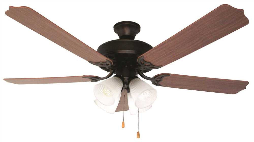 Bala&reg; Quick Connect Dual Mount Ceiling Fan, 52 In., Reversible Mahogany And Oak Blades, Antique Bronze