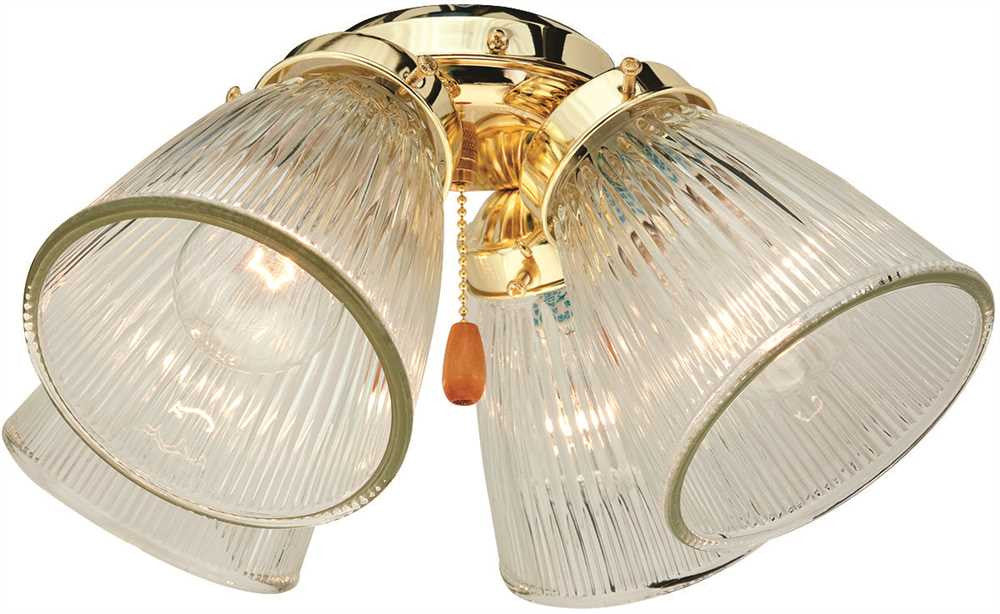 Fan Light Kit 4 Light Epact Polished Brass