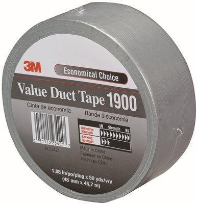 3m&trade; Value Duct Tape 1900, Silver, 1.88 In. X 50 Yd.