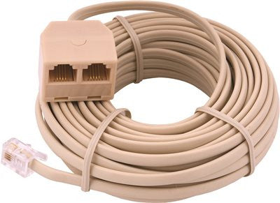 Telephone Extension Cord Duplex 25 Ft. Beige