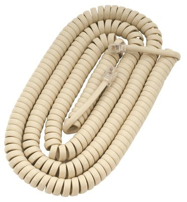 Telephone Coil Modular Cord 12 Ft. White