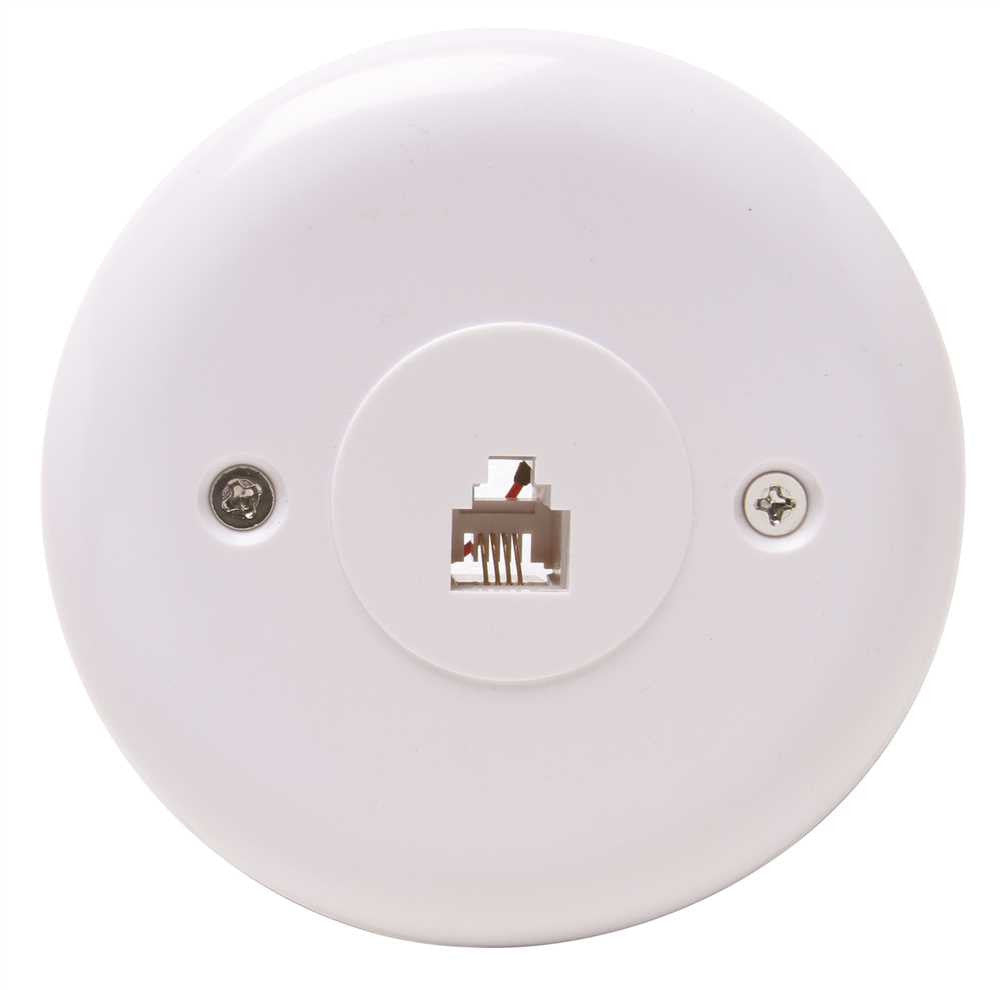 Telephone Modular Flush Mount Round Jack White