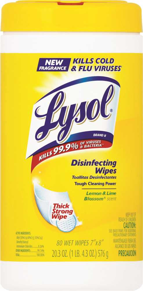 Lysol&reg; Surface Sanitizing Wipes, Citrus Scent, 80 Wipes Per Canister