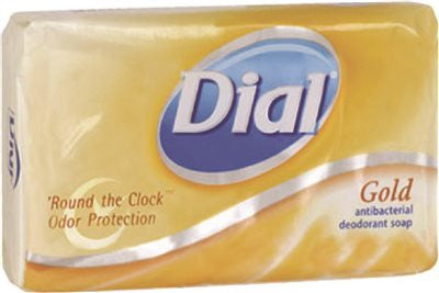 Dial&reg; Antibacterial Bar Soap, Gold, 3-1-2 Oz., 72 Bars Per Case