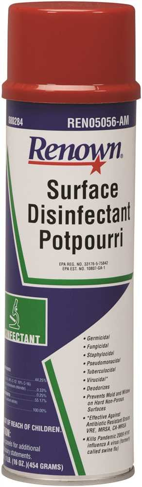 Renown&reg; Surface-air Disinfectant And Deodorant, Potpourri Scent, Aerosol