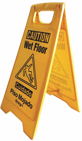 Renown&reg; Wet Floor Sign, English And Spanish, Yellow