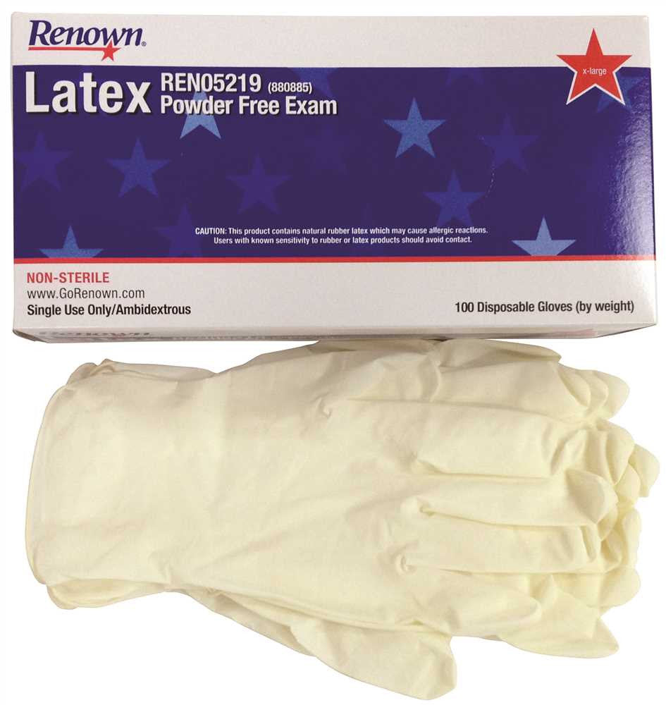 Renown&reg; Disposable Powder-free Latex Exam Gloves, Natural, Extra-large, 5 Mil, 100 Gloves Per Box