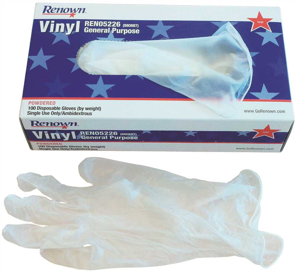 Renown&reg; Powdered General Purpose Vinyl Gloves, Large, 4 Mil, 100 Gloves Per Box