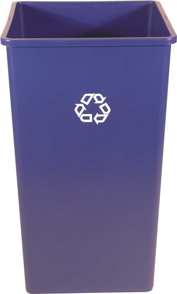 Rubbermaid&reg; Commercial Square Recycling Container, Blue, 50 Gallons