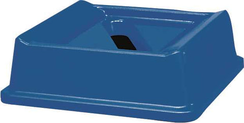 Untouchable&reg; Paper Recycling Container Top, Blue, 20-1-8x20-1-8x6-1-4"