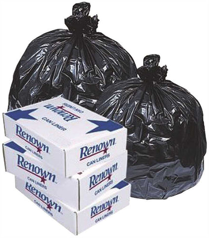 Renown&reg; Can Liner  33x39 33gl 0.90mil  Black 25-rl 10rl-cs