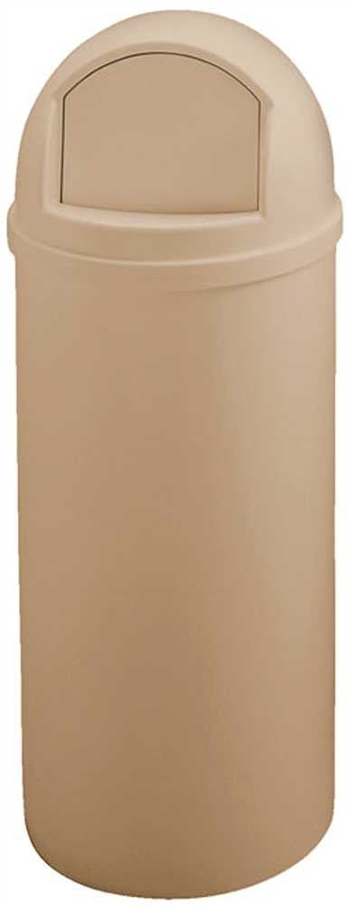 Marshal&reg; Trash Can With Round Top, Beige, 15 Gallons