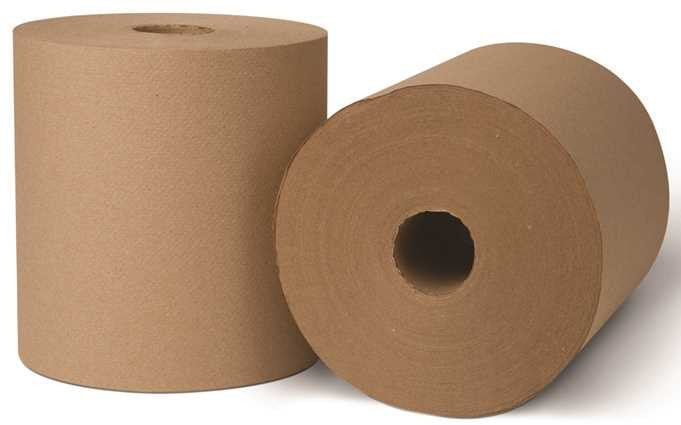 Renown&reg; Hard Roll Towels, Natural, 8 In. X 800 Ft., 6 Rolls Per Case