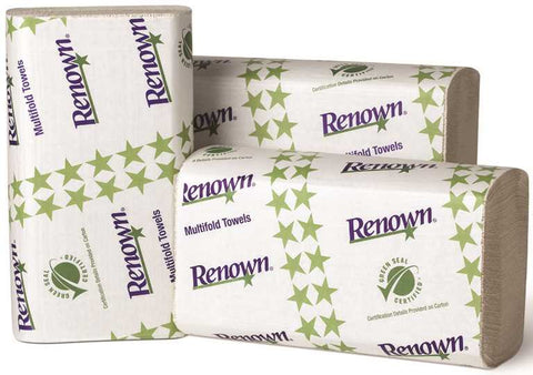 Renown&reg; Multifold Paper Towels, White, 9-1-8x9-1-2 In., 16 250-count Packs Per Case