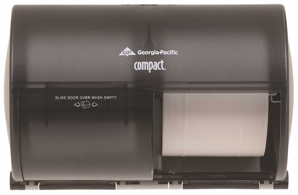 Compact Bathroom Tissue Dispenser Double Roll Side By Side Smoke Gray