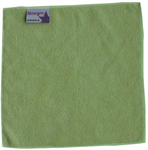 Renown&reg; Microfiber Cloth, Green, 12 X12 In.