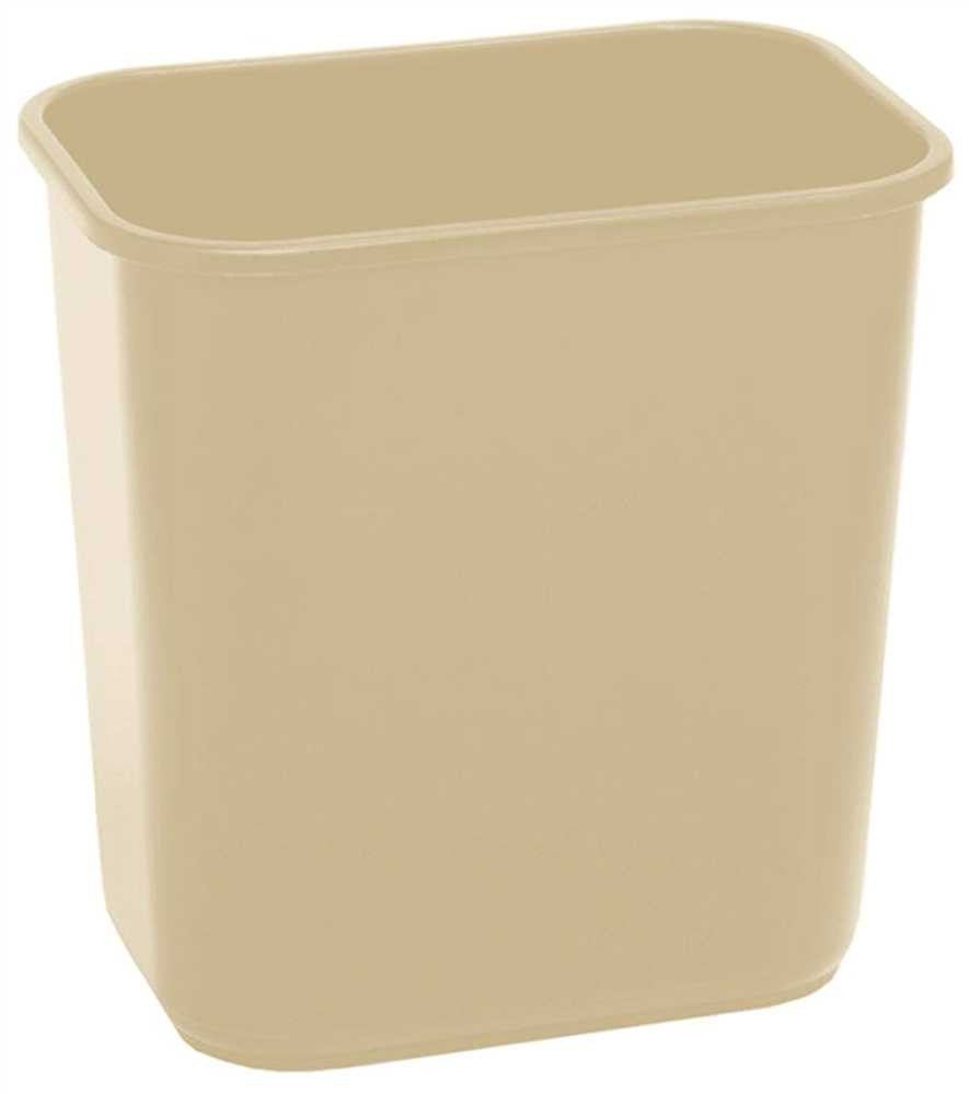 Cmc&reg; Rectangular Trash Can, Beige, 13-5-8 Quarts