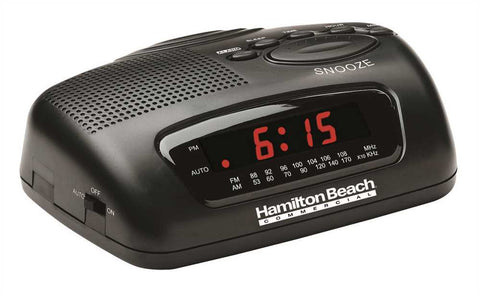 Hamilton Beach&reg; Am-fm Clock Radio With Battery Backup And Led Display, 120 Volts, 5 Watts, 60 Hz